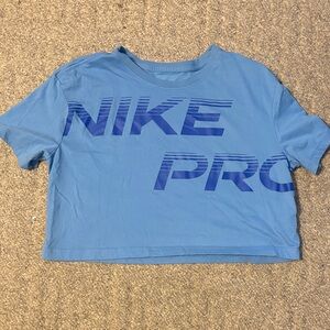 Nike Pro Sky Blue Cropped Tee